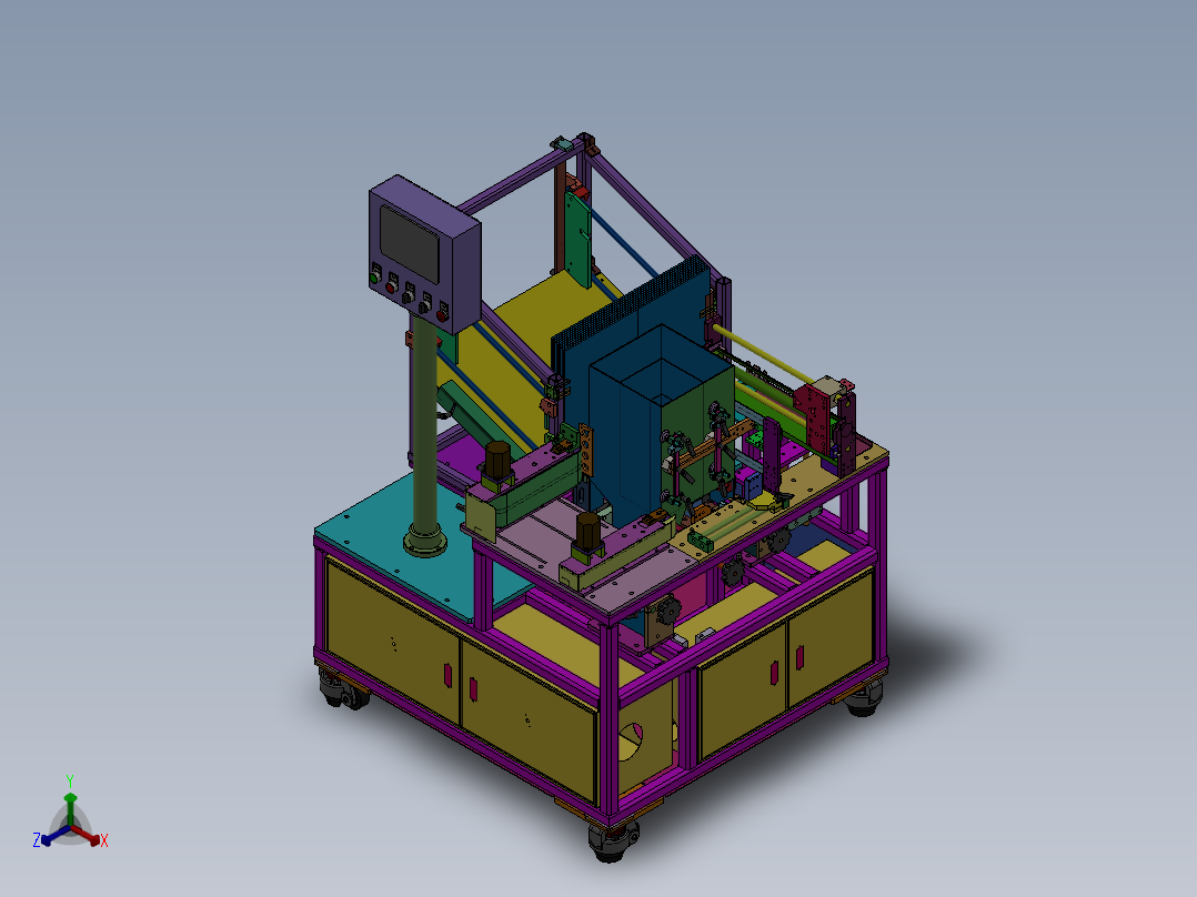 多种尺寸可调自动折纸盒正等轴测图