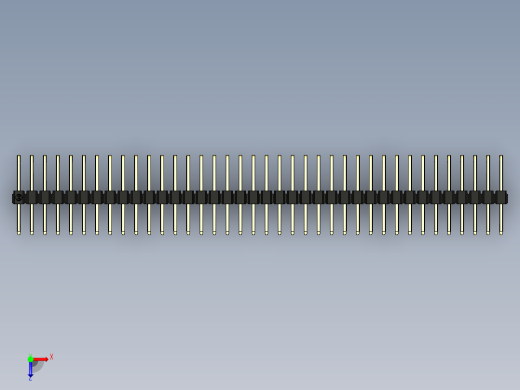 彩色公排针 100mil 2.54mm 系列-DS1022_black_3x38p_100mil_TypeD_rev1.0俯视缩略图