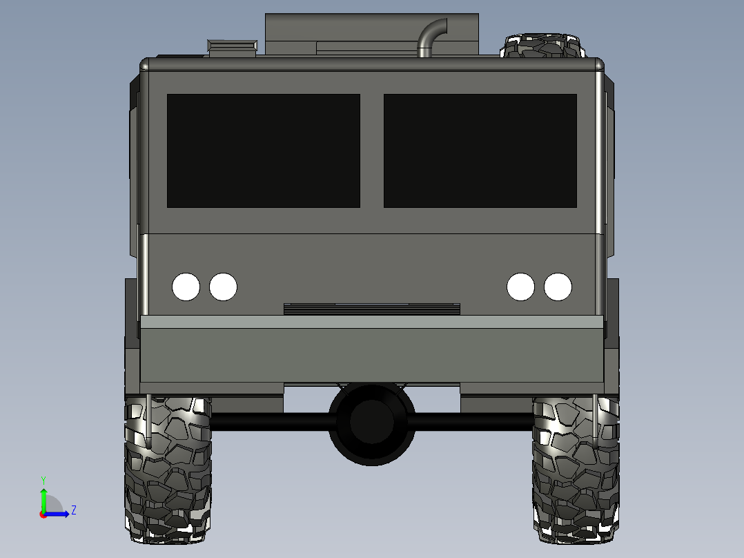 62-J用重型通用卡车 3d模型图纸左视图