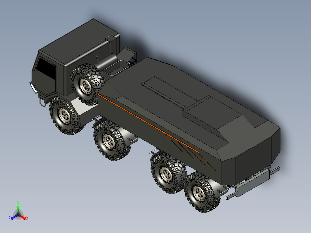 62-J用重型通用卡车 3d模型图纸正等轴测图