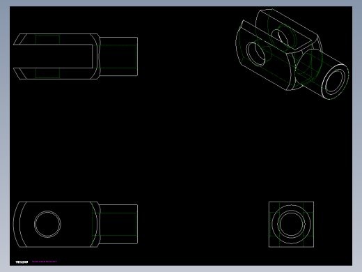U接頭10.,12.,14.,16.,18-2D多系列多零件图纸模型