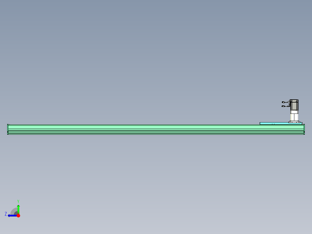 东锦齿条传动DH270G-L167-S2500-BU-减速机+750W右视图