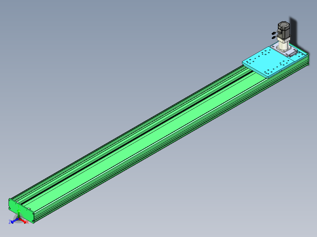 东锦齿条传动DH270G-L167-S2500-BU-减速机+750W正等轴测图
