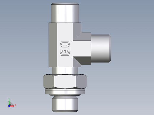 卡套式工业通用硬管接头EO_Adjustable_locknut_run_tee_LEE08LROMDCF前视缩略图
