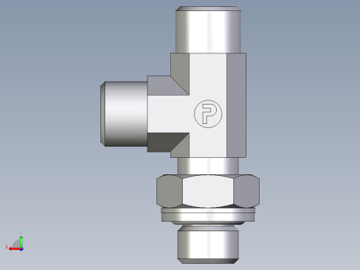 卡套式工业通用硬管接头EO_Adjustable_locknut_run_tee_LEE08LROMDCF后视缩略图