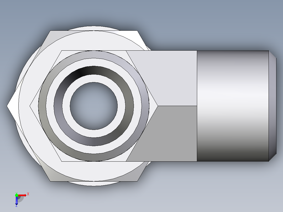 卡套式工业通用硬管接头EO_Adjustable_locknut_run_tee_LEE08LROMDCF俯视图