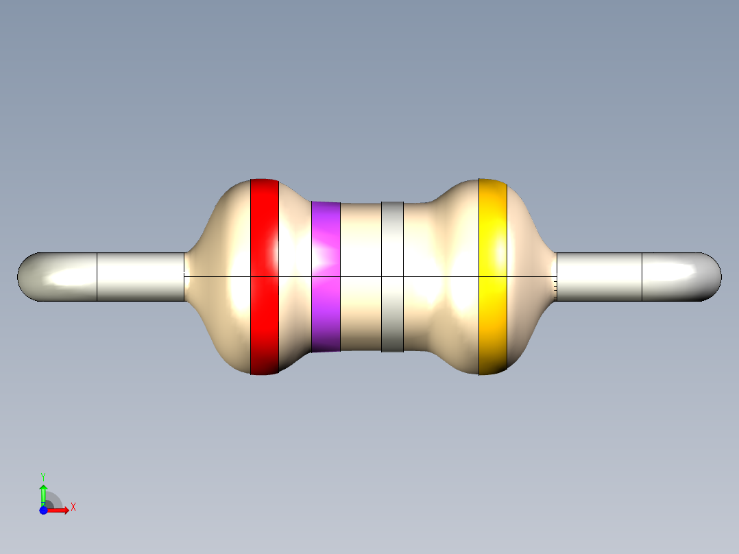 通孔电阻器MF4 0.25W E24系列前视图