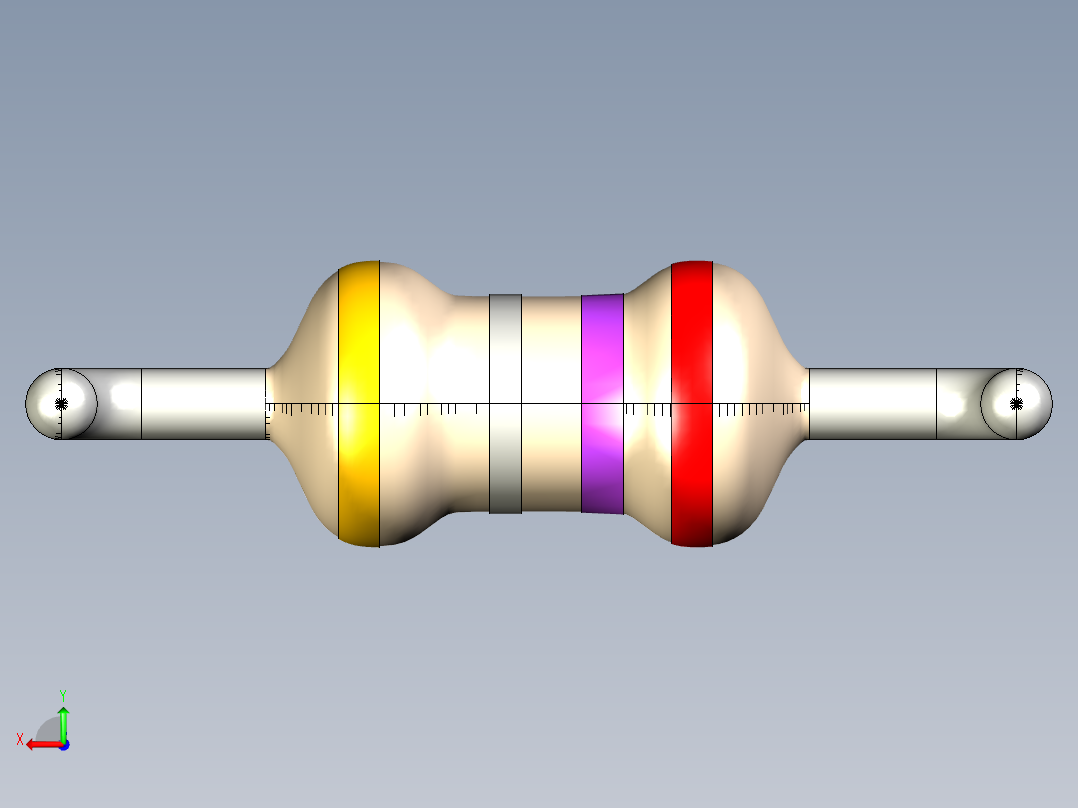 通孔电阻器MF4 0.25W E24系列后视图