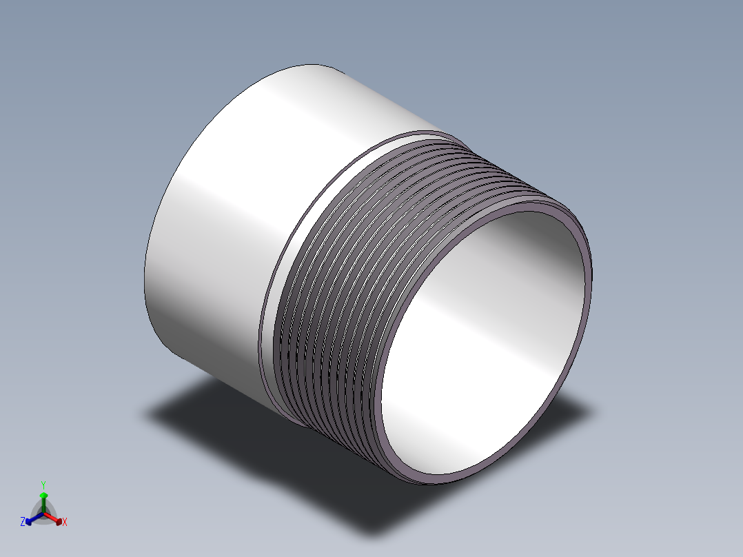 丝头-单外丝 DN50正等轴测图
