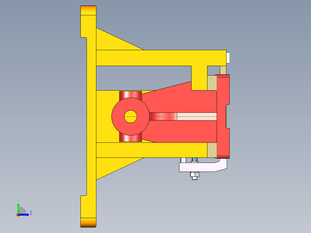 支架铣底面夹具 (1)左视图