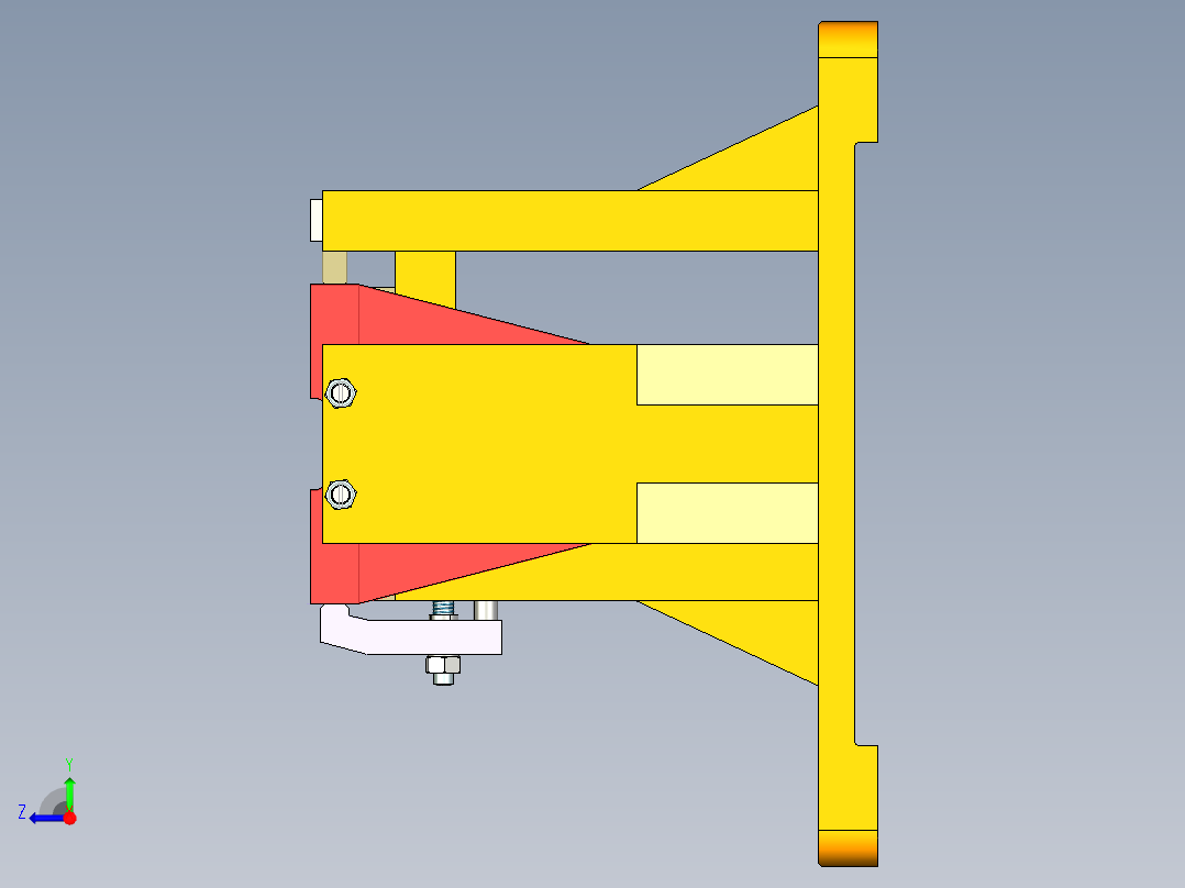 支架铣底面夹具 (1)右视图