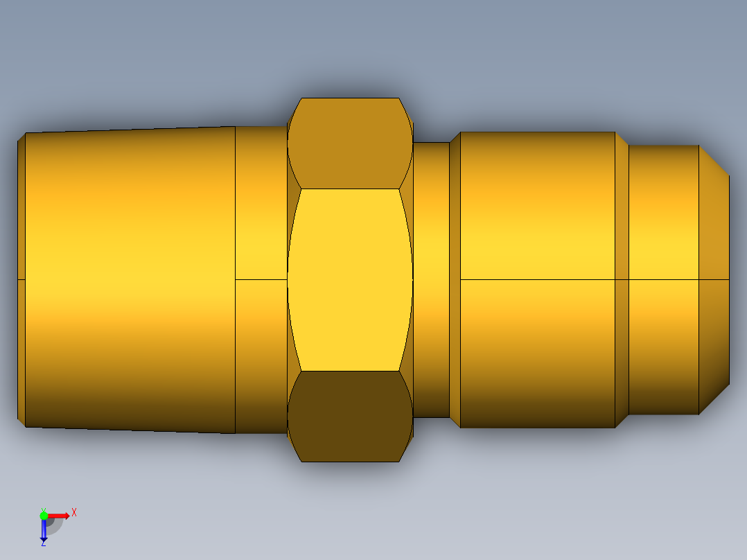 扩口式工业通用硬管接头Male Connector 48F-10-8俯视图