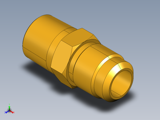 扩口式工业通用硬管接头Male Connector 48F-10-8正等轴测缩略图