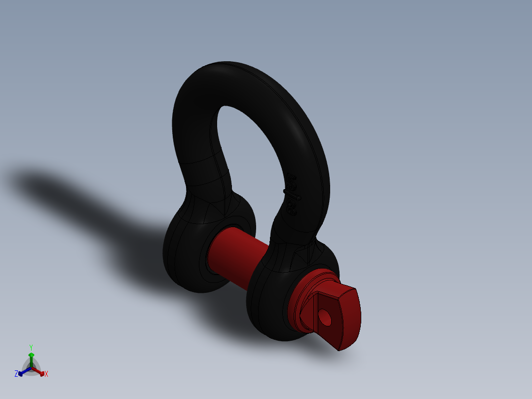 紧固件-0.6250 D-Ring Shackle正等轴测图