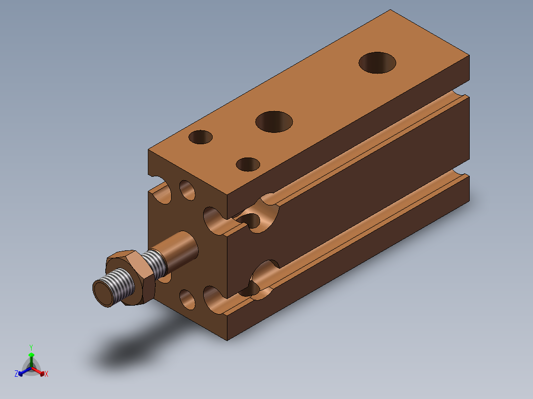 CDU 系列气缸正等轴测图