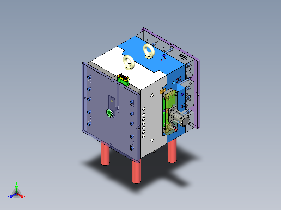 注塑模具、模具(13)正等轴测图