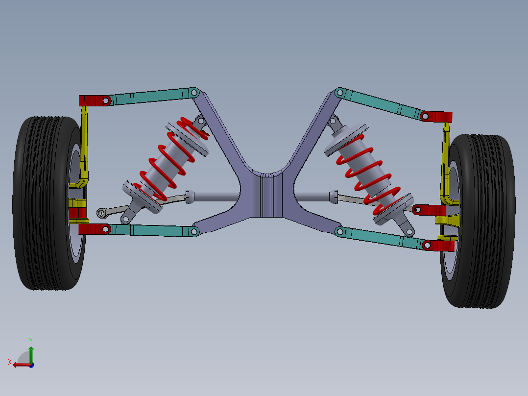 独立双通道悬架和制动系统安装后视图