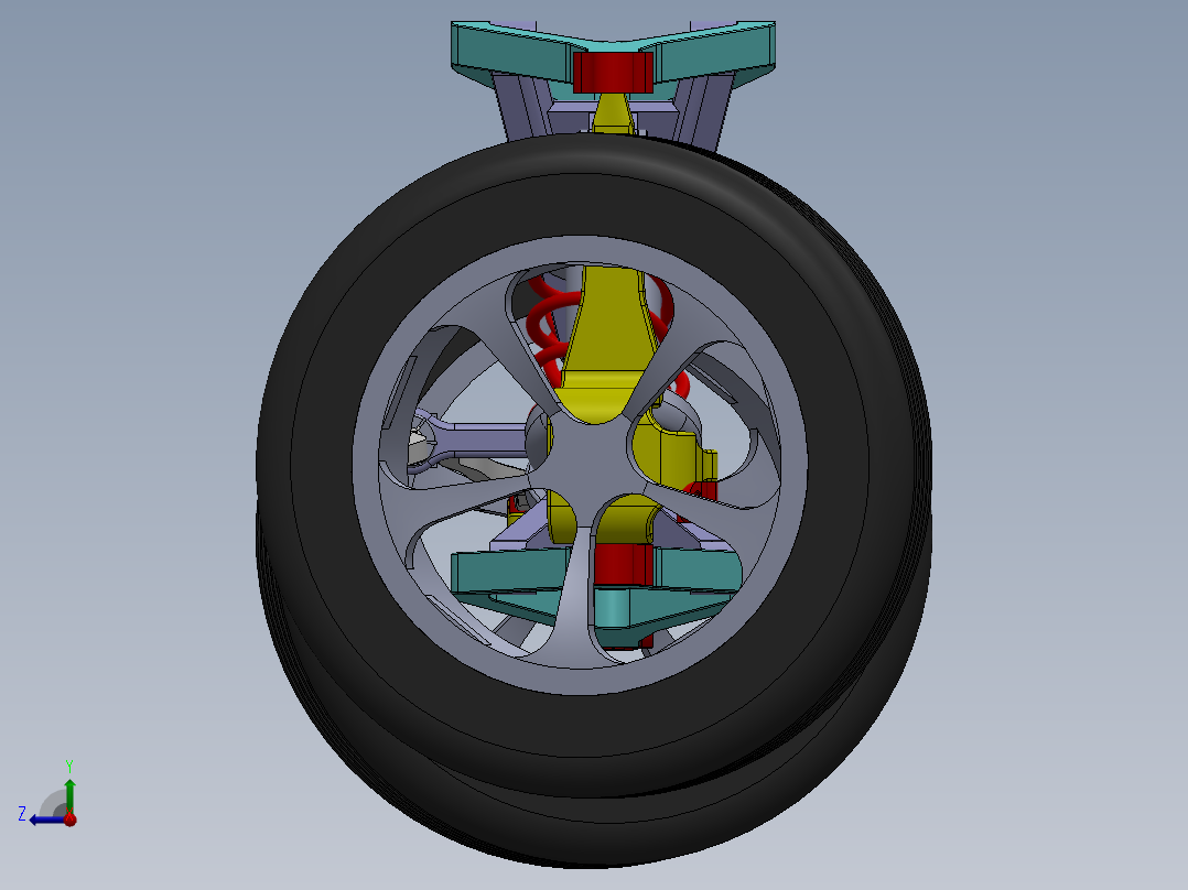 独立双通道悬架和制动系统安装右视图