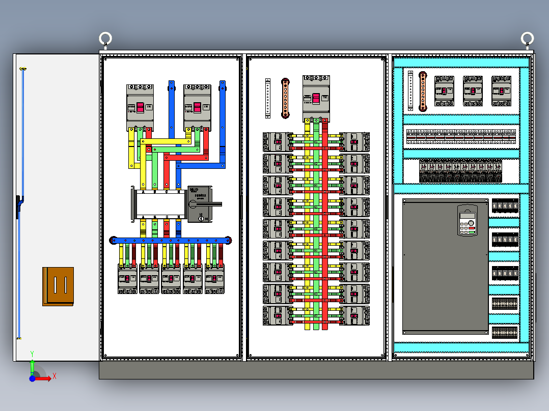三柜组装双电源变频器控制柜 55705前视图