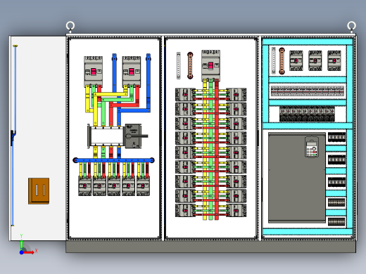 三柜组装双电源变频器控制柜 55705前视缩略图