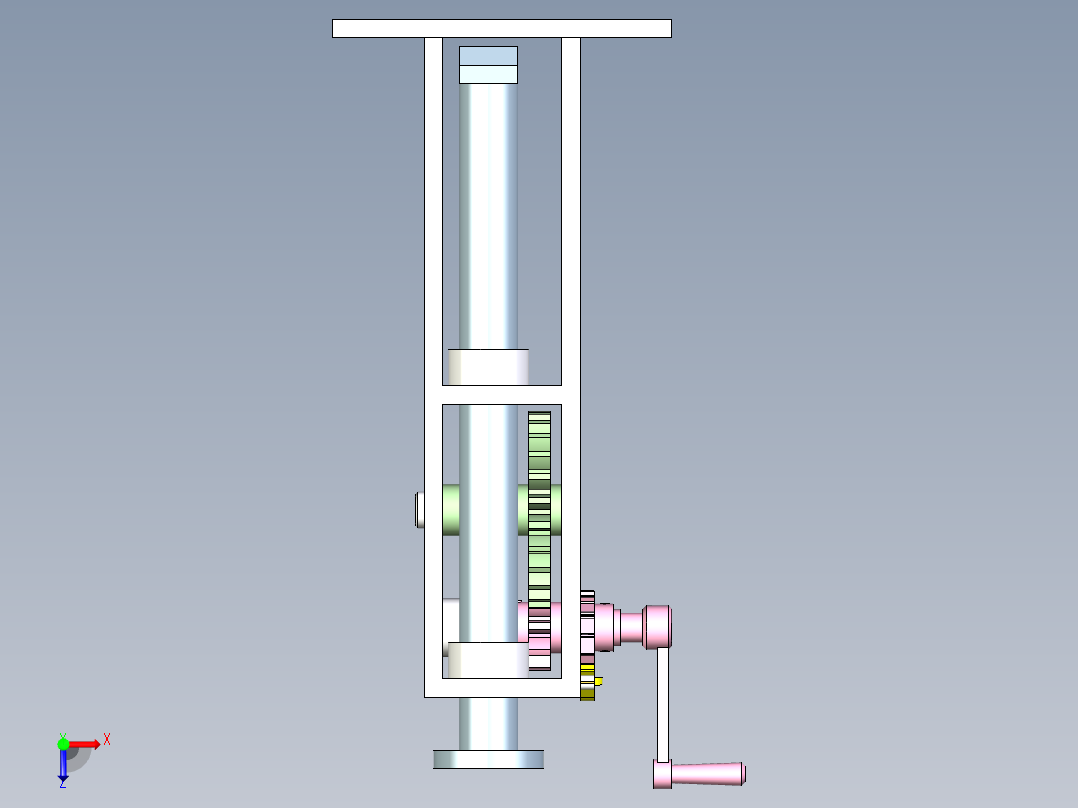 带棘轮自锁的手动升降机构 1423615俯视图