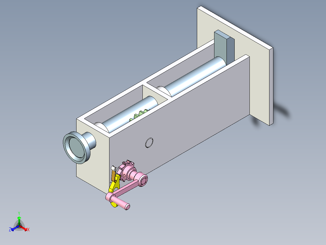 带棘轮自锁的手动升降机构 1423615正等轴测图