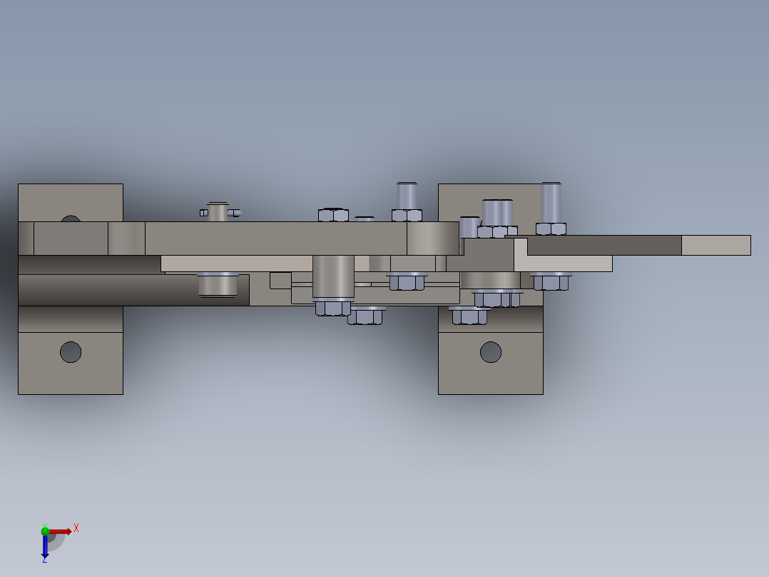 普通剪裁刀三维建模图纸 solidworks设计俯视图