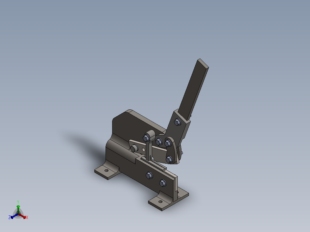 普通剪裁刀三维建模图纸 solidworks设计正等轴测图