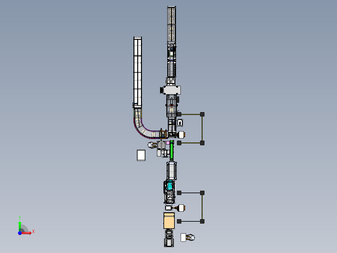 自动包装线前视图