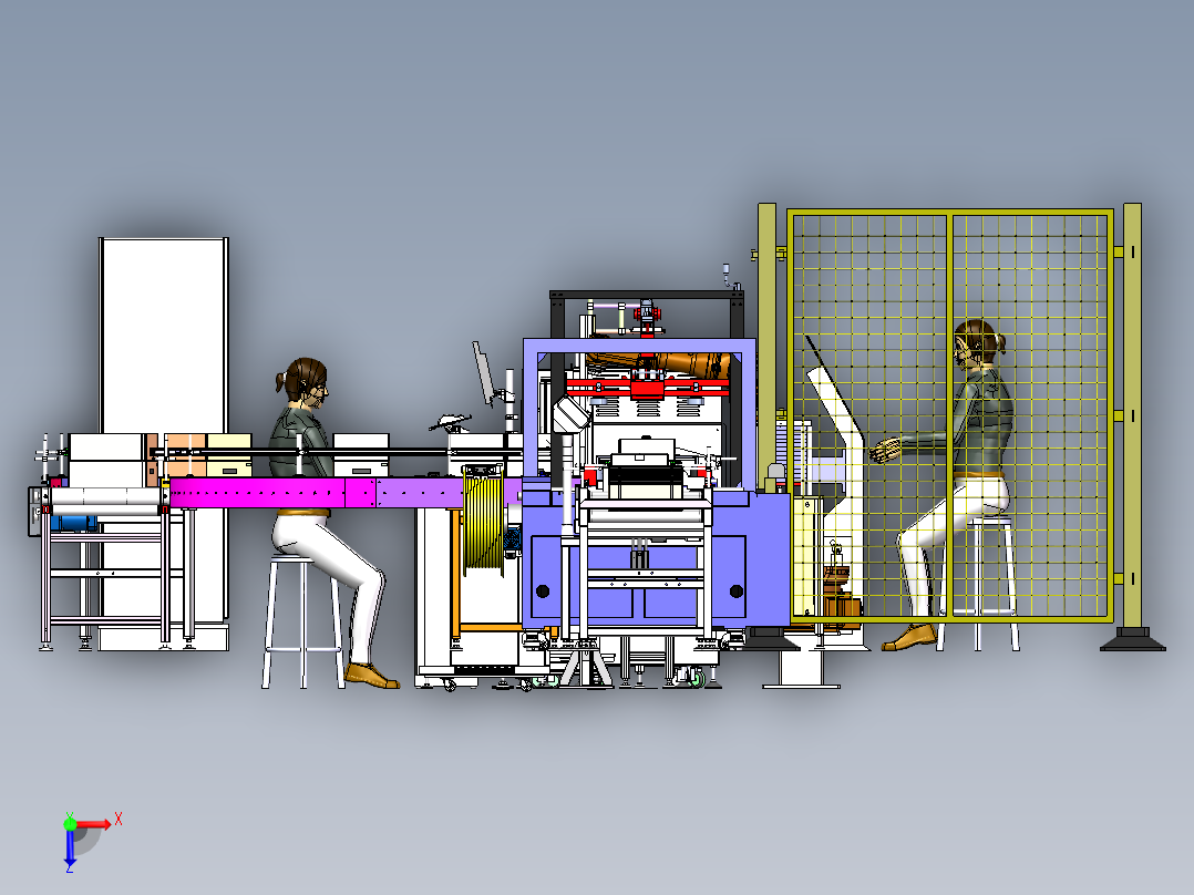 自动包装线俯视图