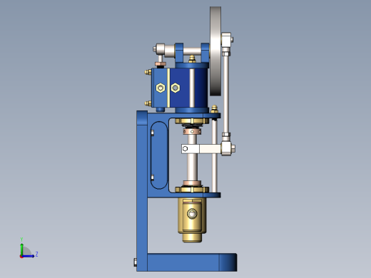 单缸立式蒸汽机左视缩略图