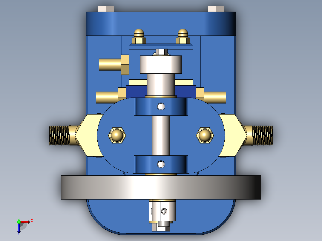 单缸立式蒸汽机俯视图