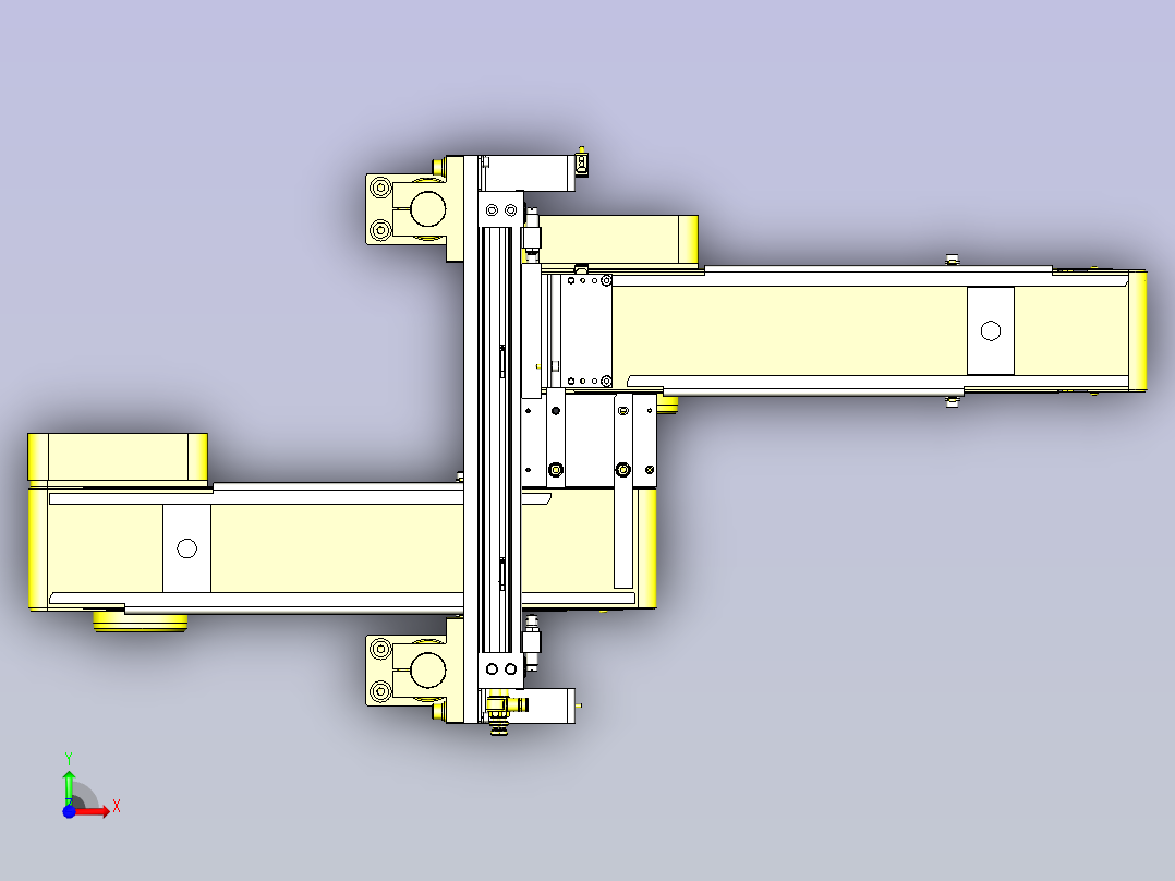 一种同方向平行输送机移载装置前视图