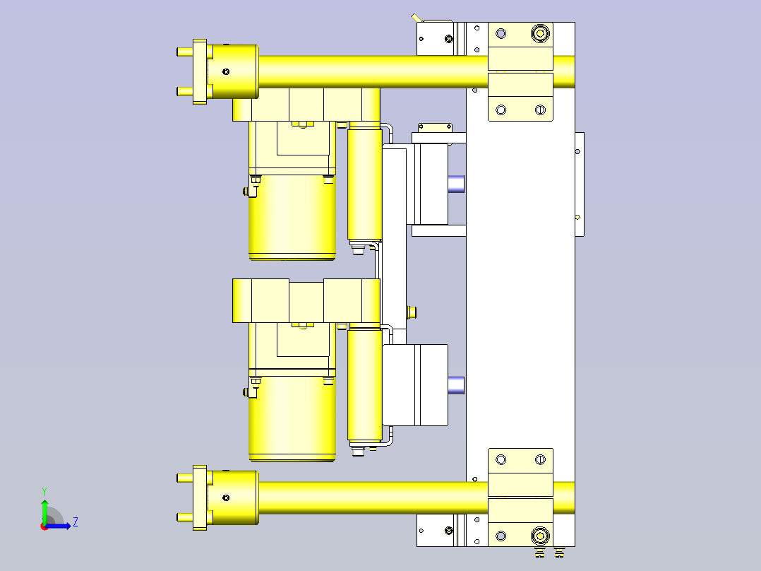 一种同方向平行输送机移载装置左视图