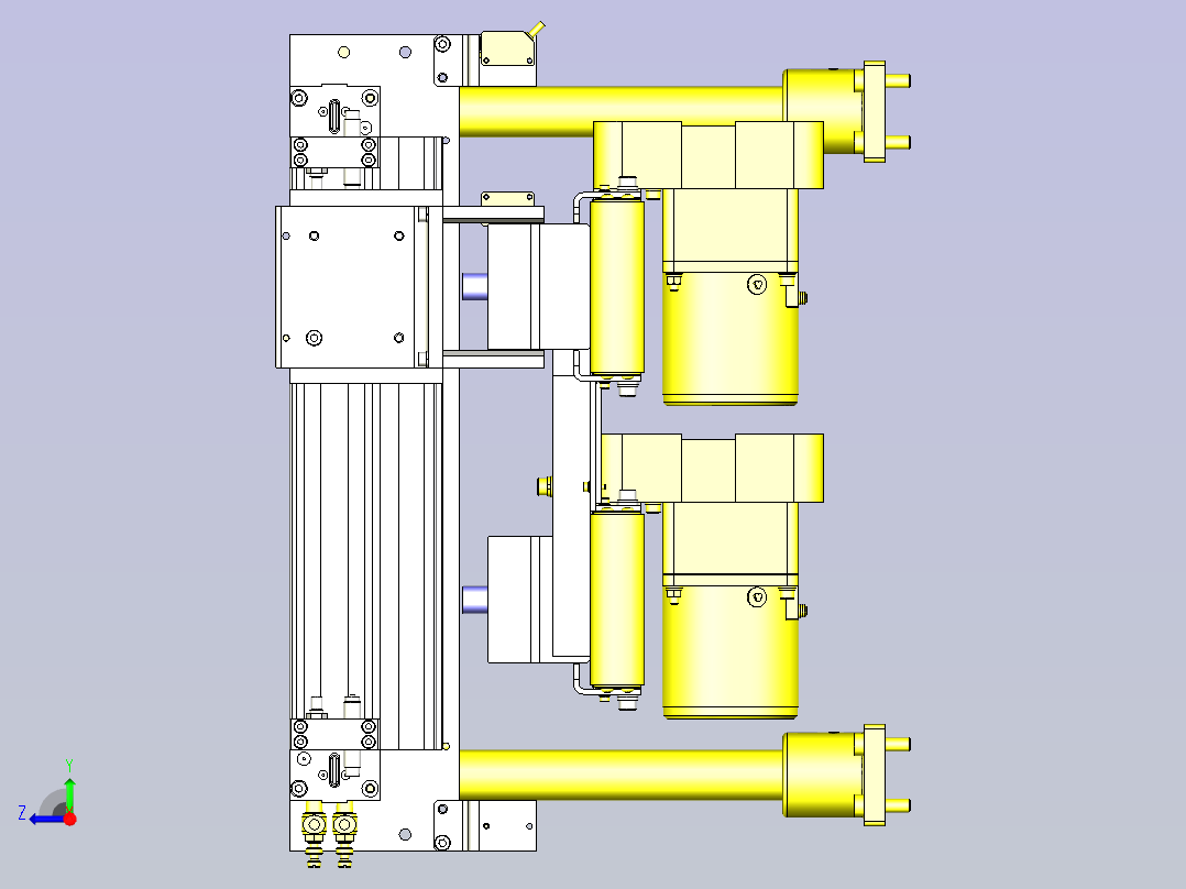 一种同方向平行输送机移载装置右视图
