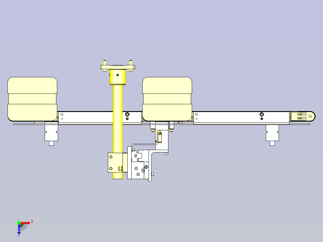 一种同方向平行输送机移载装置俯视图