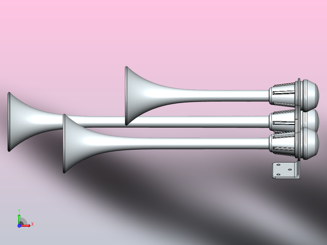 号角喇叭前视图