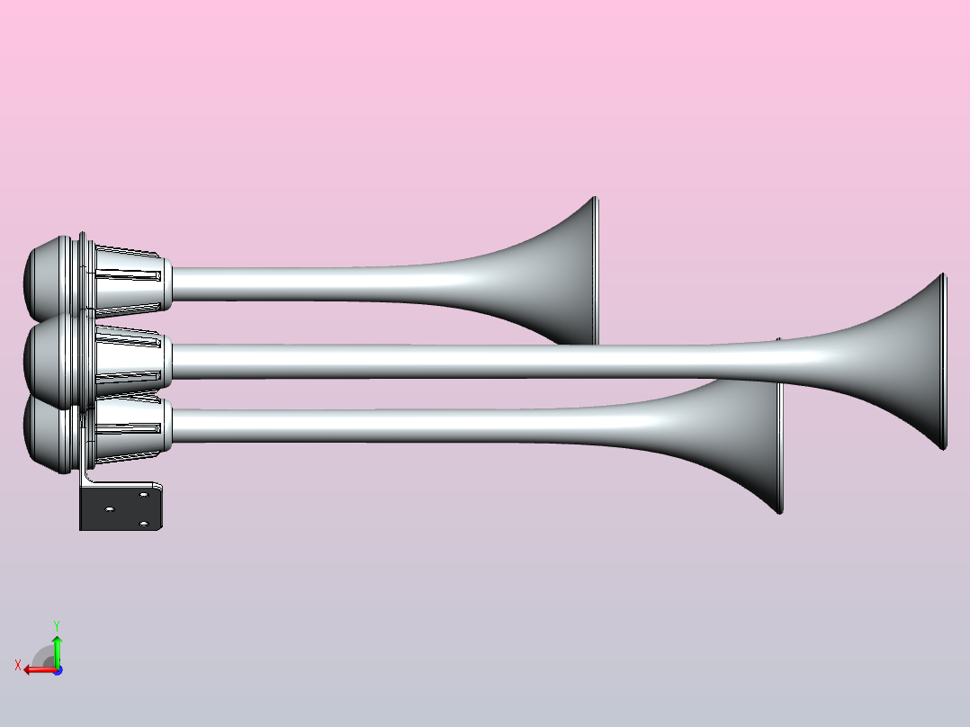 号角喇叭后视图