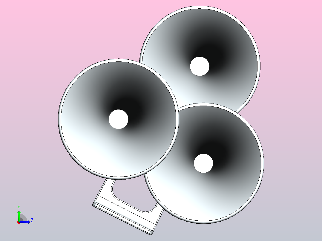 号角喇叭左视图