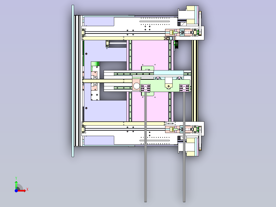 结构复杂的多轴传动3D图纸前视图