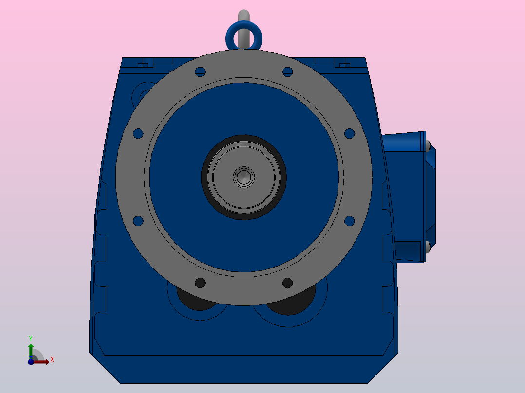 RF147法兰轴伸式安装斜齿轮减速机RF147-Y37-4P-225S-M1-0°-Φ550前视图