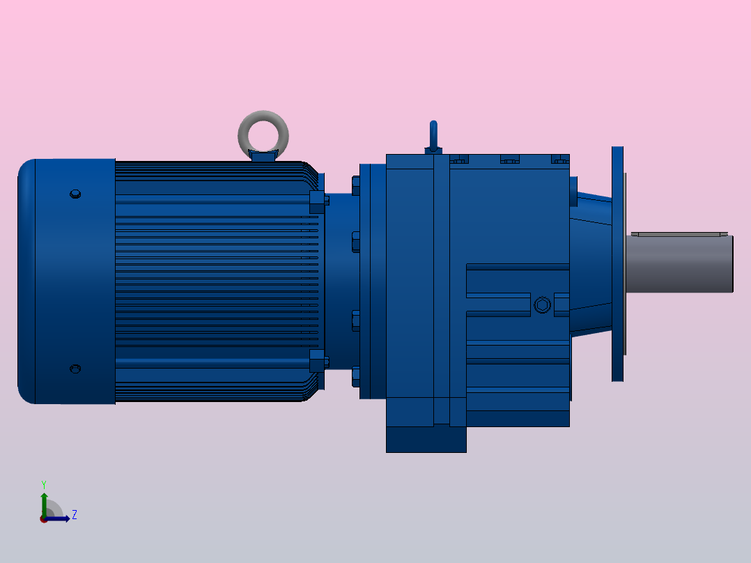 RF147法兰轴伸式安装斜齿轮减速机RF147-Y37-4P-225S-M1-0°-Φ550左视图