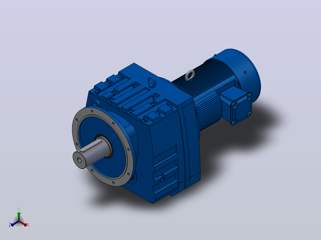 RF167法兰轴伸式安装斜齿轮减速机RF167-Y22-4P-180L-M1-0°-Φ550主视图
