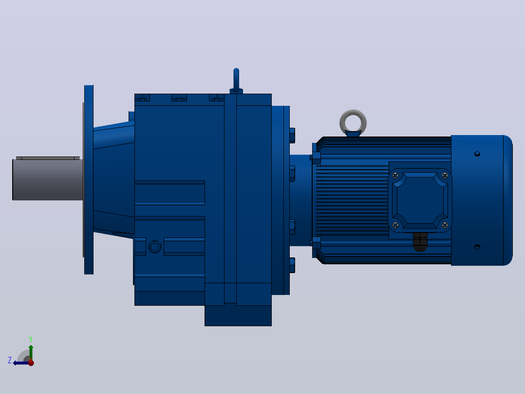 RF167法兰轴伸式安装斜齿轮减速机RF167-Y22-4P-180L-M1-0°-Φ550右视图
