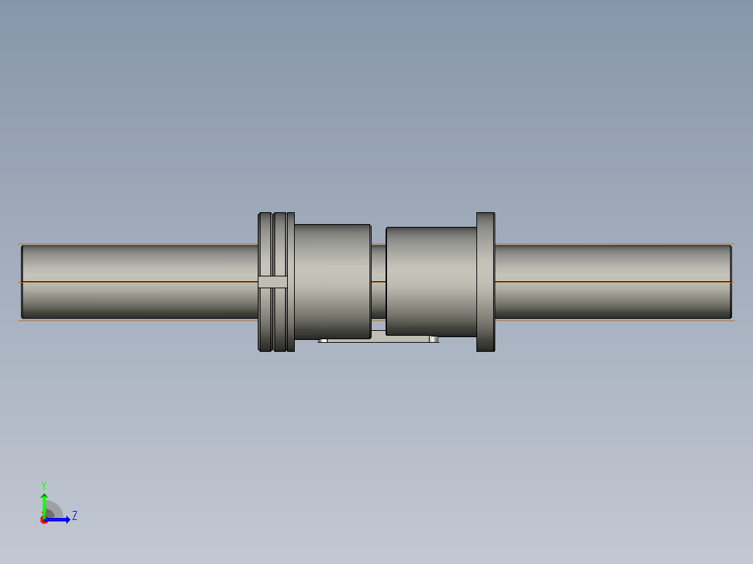 FFZL6312-4滚珠丝杆3D模型左视图