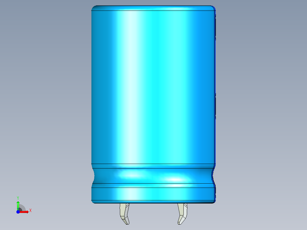 22 x 35蓝色BLUE1底片电解电容器前视图