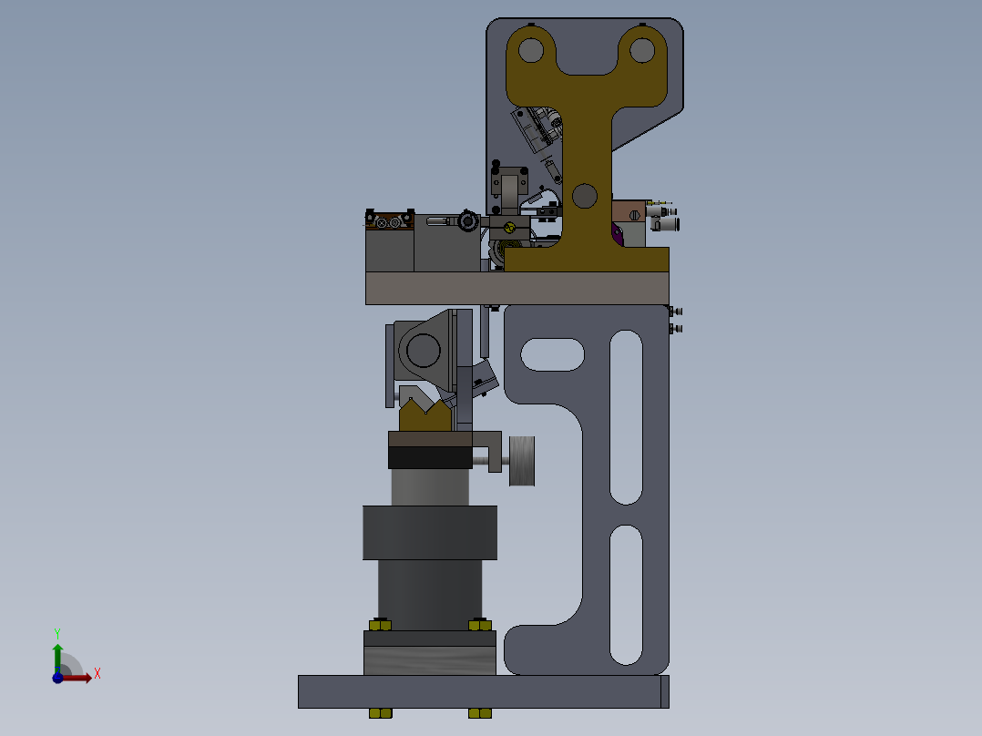 轴零件长度测量机长度测量工装前视图