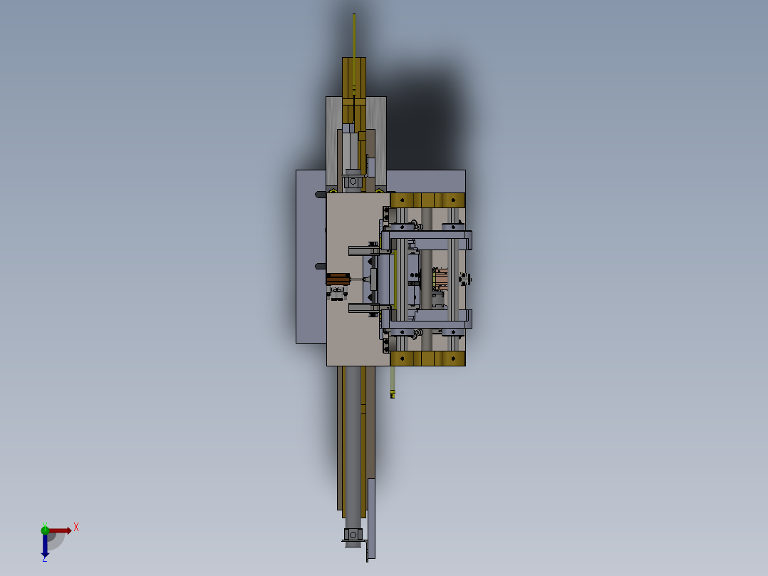 轴零件长度测量机长度测量工装俯视图