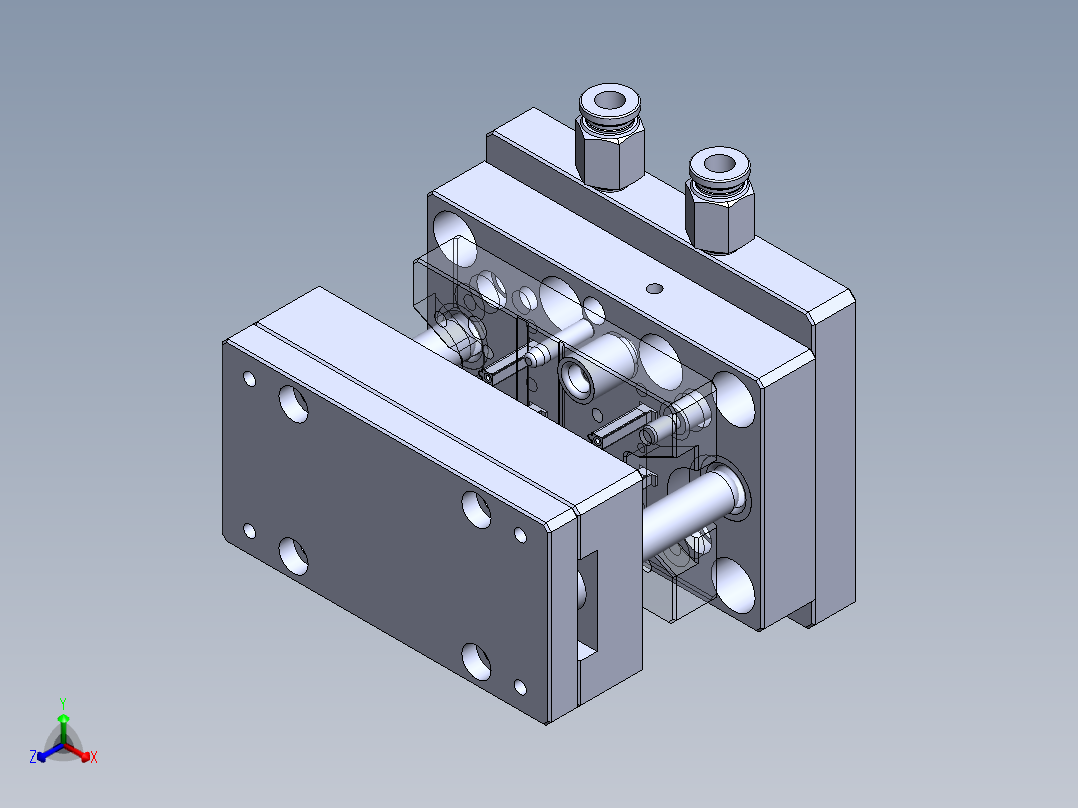 手动切压治具sw17可编辑正等轴测图
