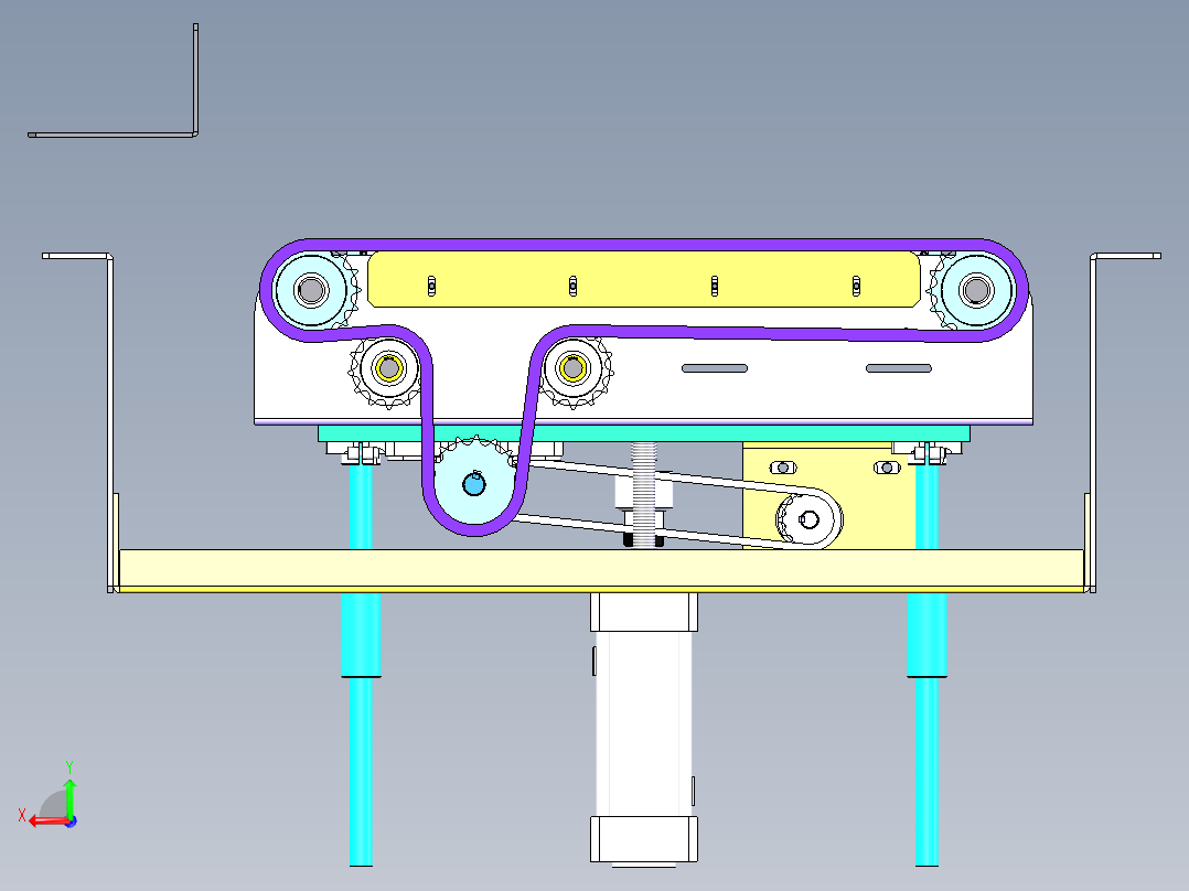 链条式顶升平移机构sw18可编辑后视图